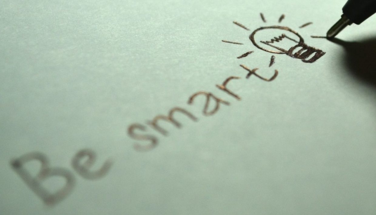 A paper with Be Smart written on it